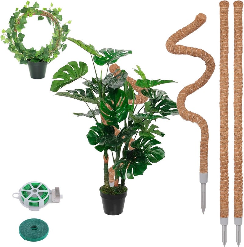 LIFENEST 3 Pack Moss Pole, 30 Inch Monstera Plant Support， Moss Poles for Climbing Plants Indoor DIY, Coco Coir Plant Pole Moss Plant Stick Support Stake Kit for Potted Plants, Pothos, Philodendron - Image 1